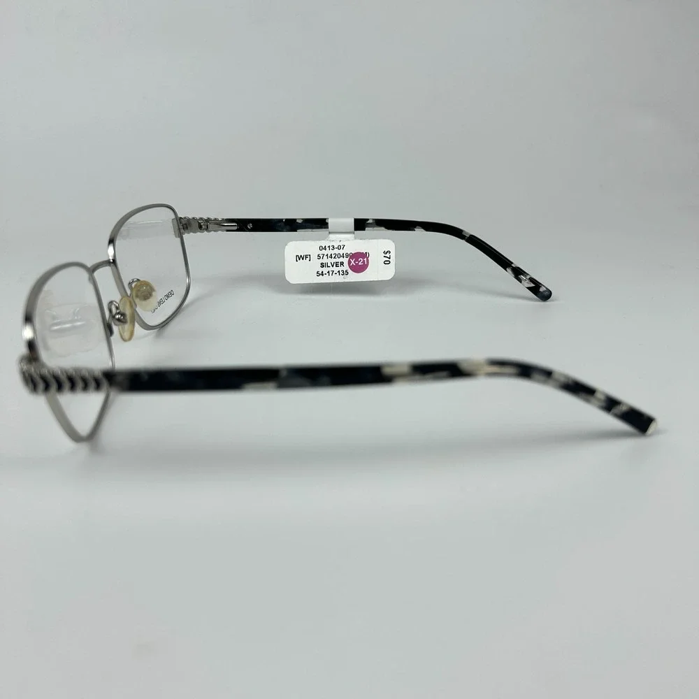 Walmart Womens 0413-07 571420490 Square Eyeglasses Frame Silver 54-17-135mm